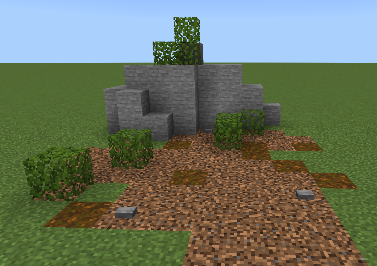 Hidden cave entrance – vanilla Minecraft Bedrock redstone circuit